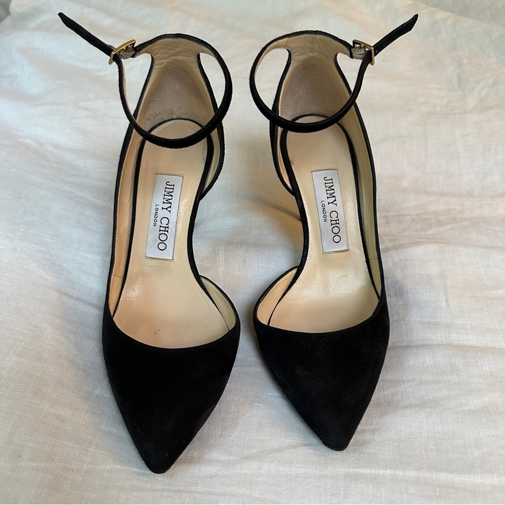 Jimmy Choo | 35.5 | Black suede | Stilettos